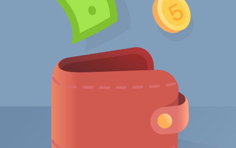 Wallet and money illustration