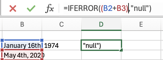 excel date formula