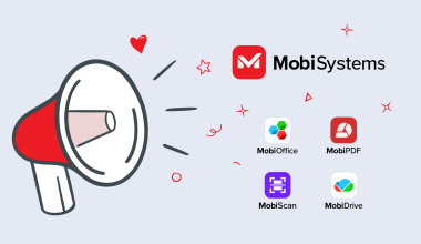 A cover image announcing MobiSystems' product rebranding campaign